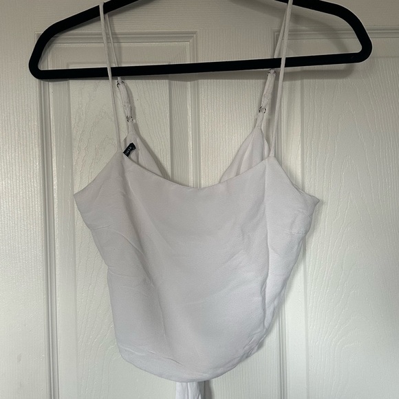 ⚡️2/$25⚡️Brandy Melville White Cami Top Back Tie Adjustable | One Size - Picture 1 of 5